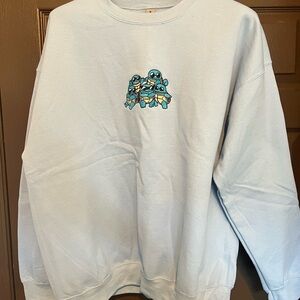 Pokémon Squirtle Squad Embroidered Baby Blue Glidan Heavy Blend Sweatshirt XL